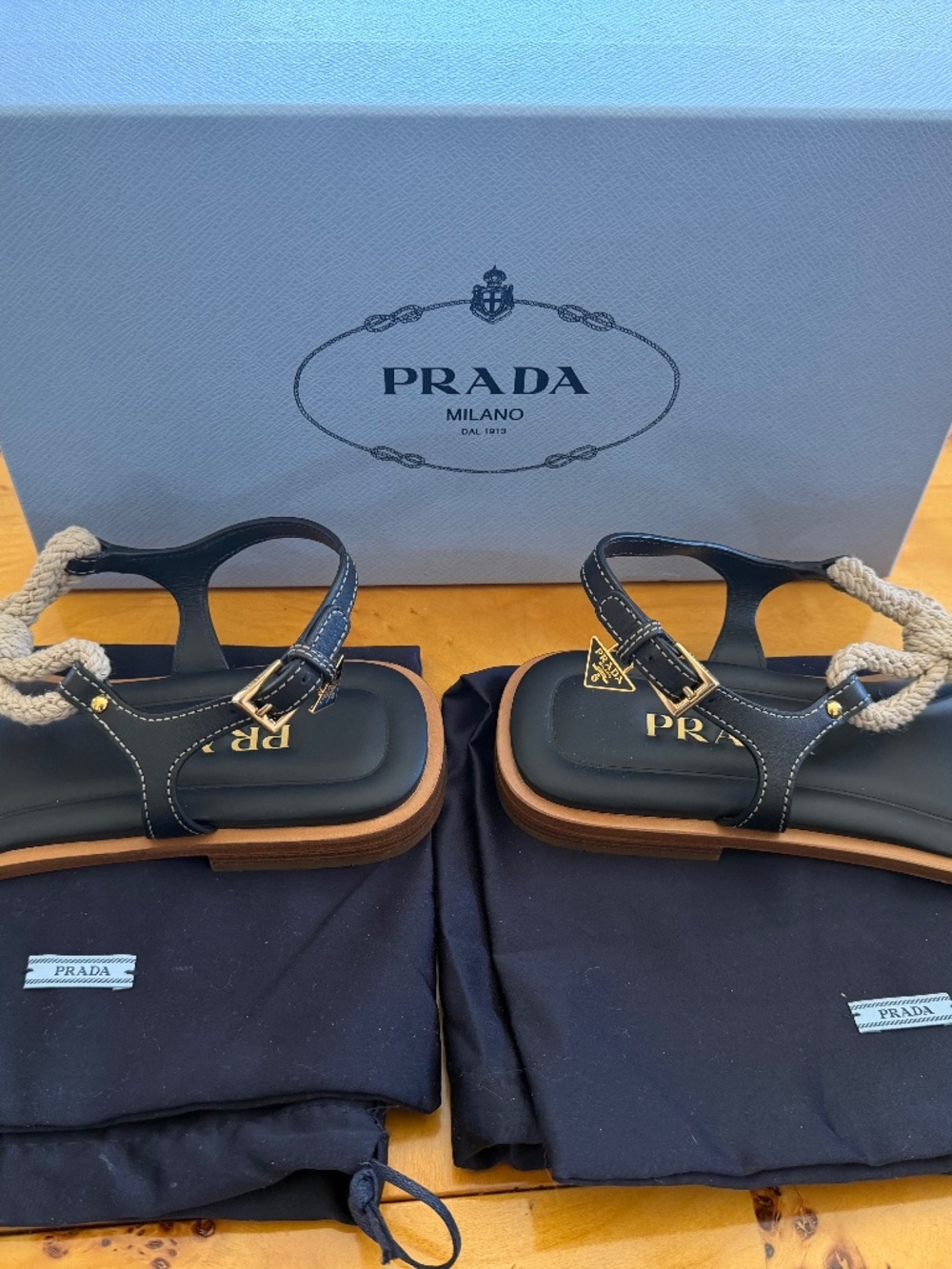Prada Calzature Donna Nautical Rope Sandals - Women's Size 8